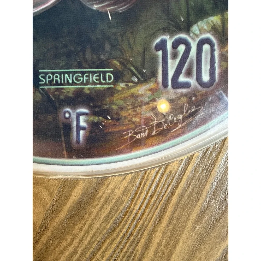 Vintage Springfield Bass Thermometer 12in Green Fishing Cabin Decor Bart DeCelie